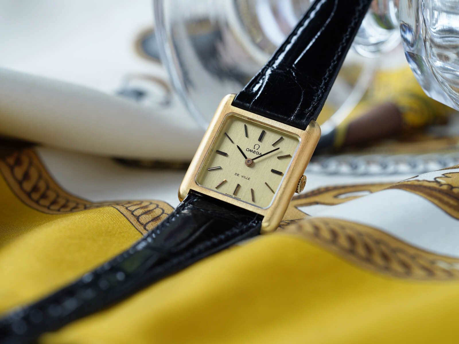 オメガ/デヴィル/スクエアケース/ゴールドダイヤル/Omega/De Ville