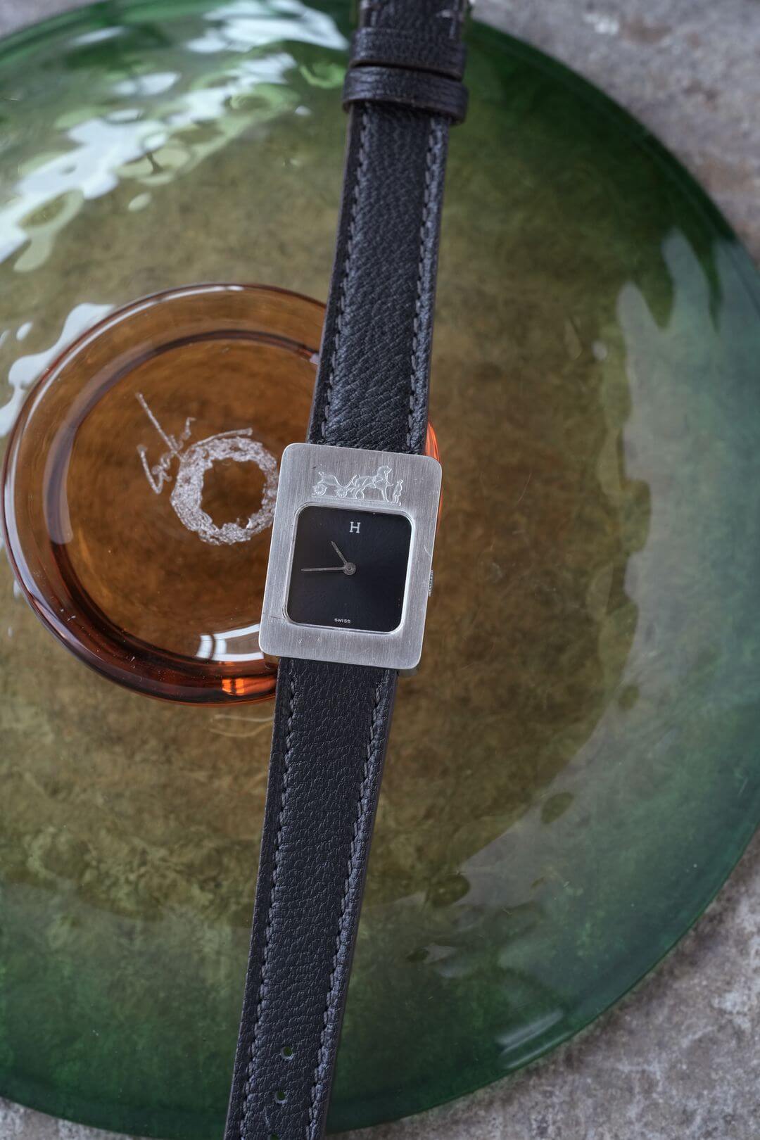 エルメス/カレーシュ/レクタンギュラーケース/ブラックダイヤル/Hermes