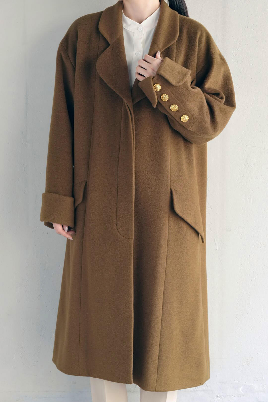 シャネル/ココマーク/ゴールドボタン/カシミヤ コート/Sレディース/7号