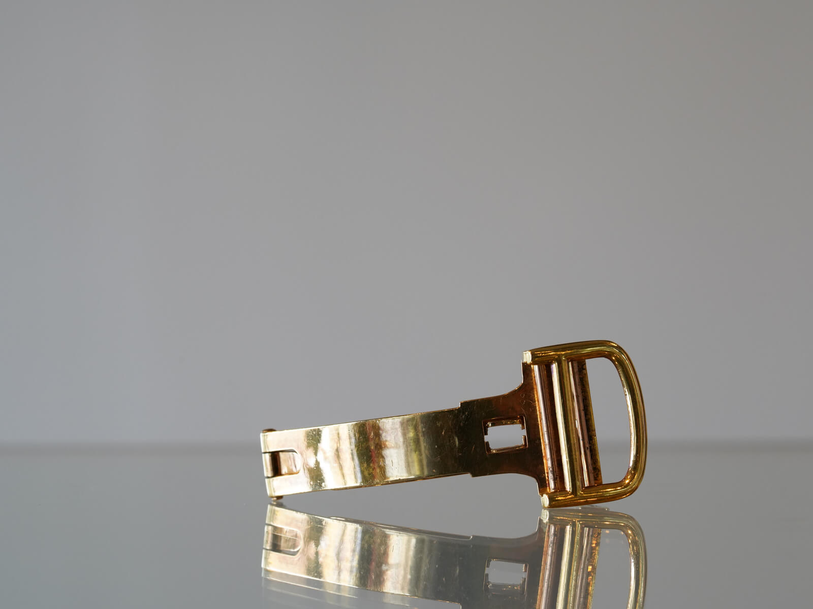 カルティエ/調整不可Dバックル16mm/18KYG/1970s/Cartier/Deployant