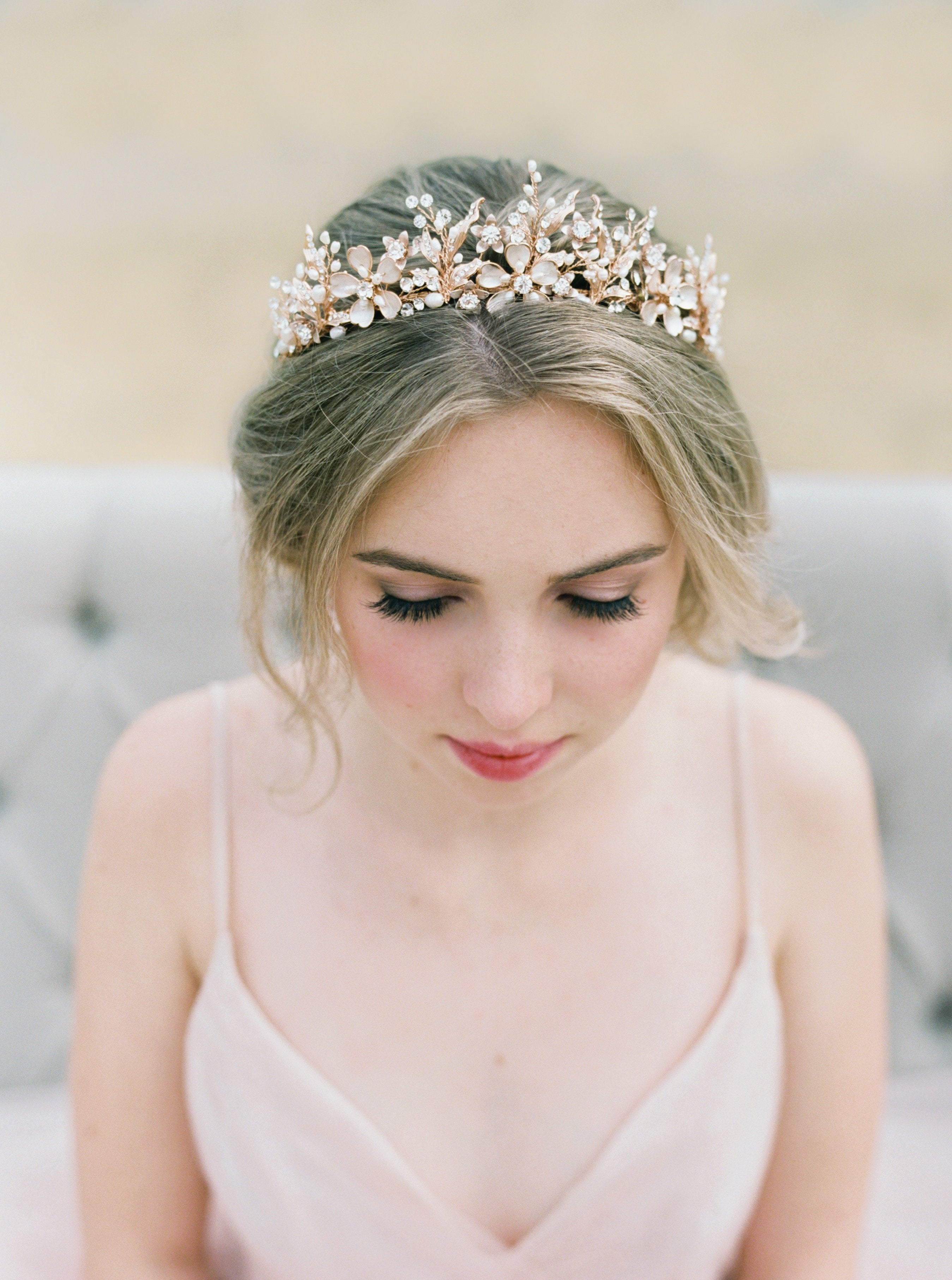 Floral Tiara Crystal Bohemian Tiara GENEVIEVE Tiara | EDEN LUXE Bridal
