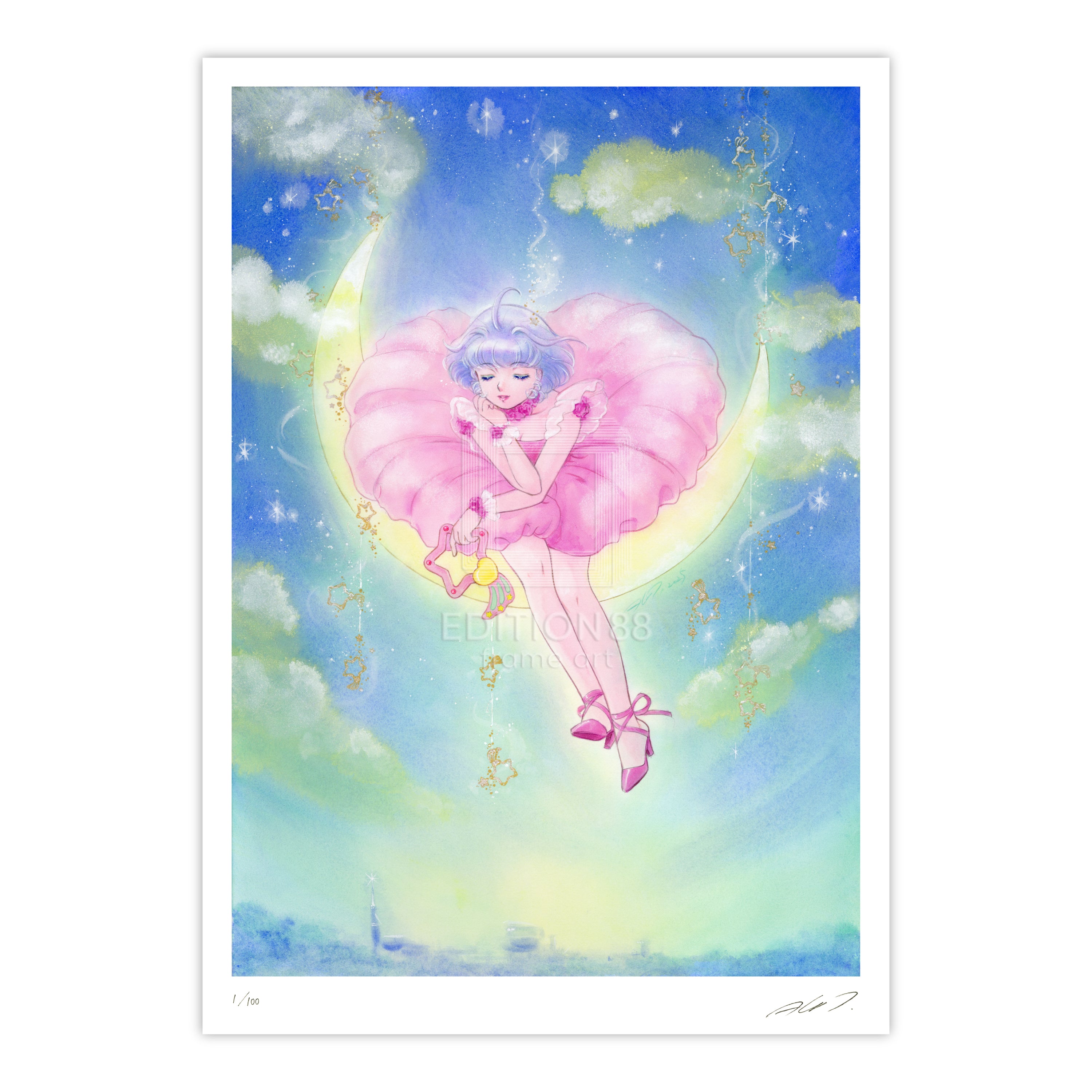 魔法の天使クリィミーマミ」88グラフ 星降る月夜 /高田明美（直筆