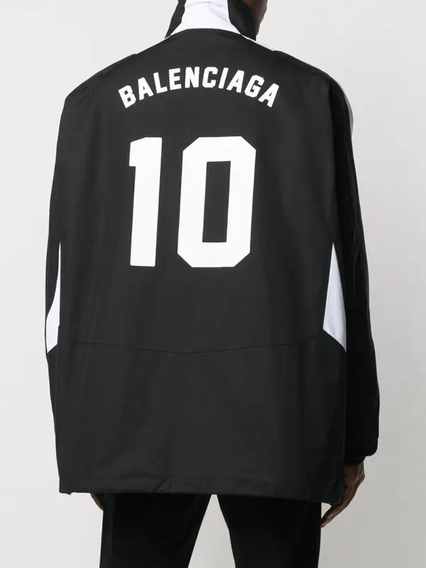 Balenciaga Soccer Zip-Up Tracksuit Jacket In Black - 30% Off