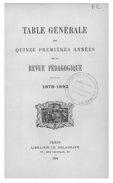Perséide Éducation | Section V. Chronique de l'enseignement
