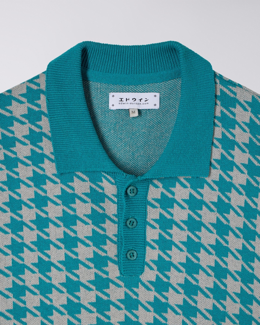 EDWIN Jax Polo Knit - Blue/Light Grey | EDWIN Europe