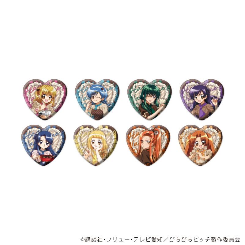 ハート型缶バッジ「マーメイドメロディーぴちぴちピッチ」01