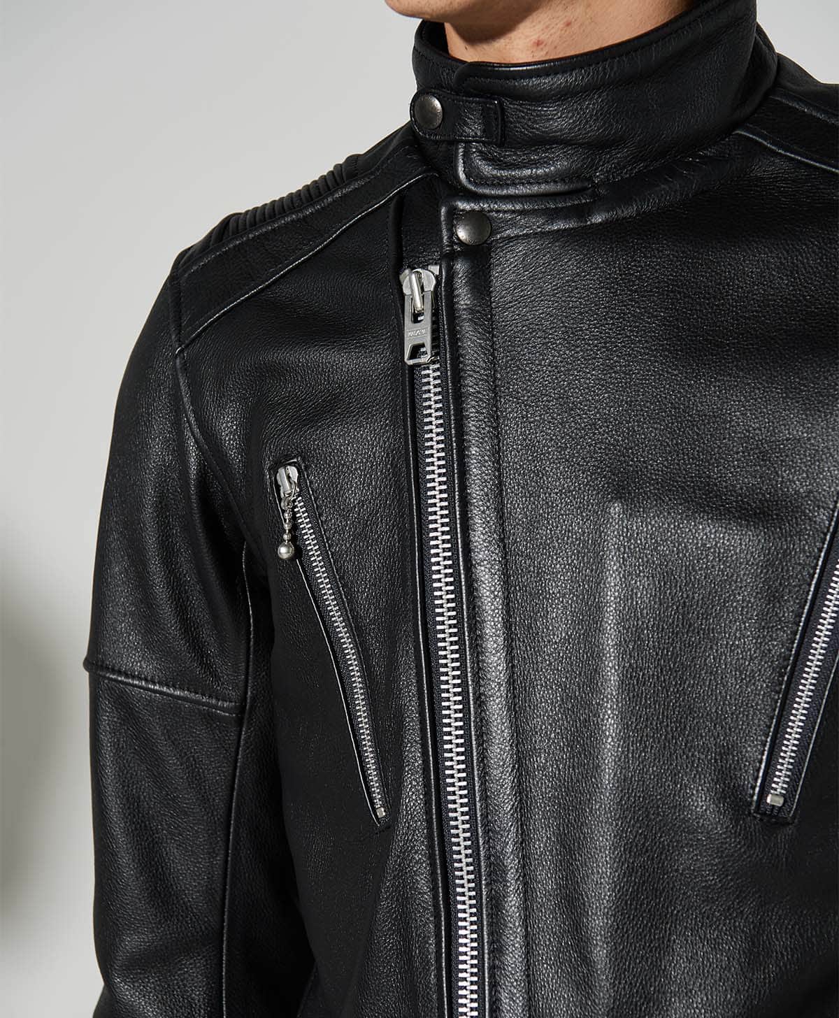 革ジャン ハイネック セミダブル レザージャケット｜カドヤ公式