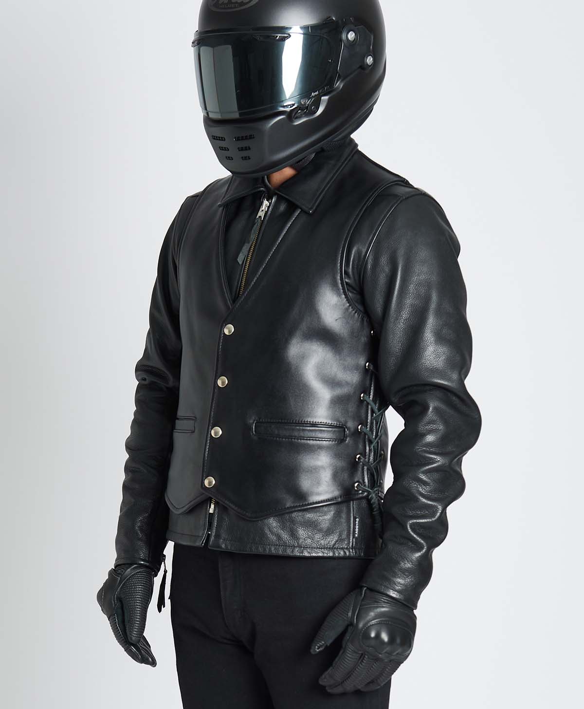 革ベスト ボタンダウン レザーベスト｜カドヤ公式オンラインショップ