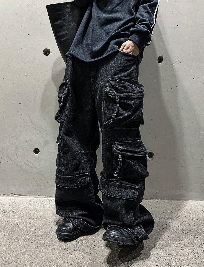 COSYHARU (コシハル) - マルチポケットカーゴデニムパンツ / Multi