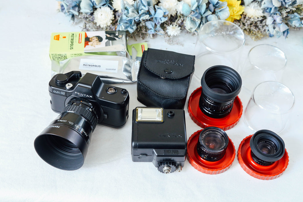 PENTAX AUTO110&レンズ4本セット【完動品】【美品】110フィルム使用