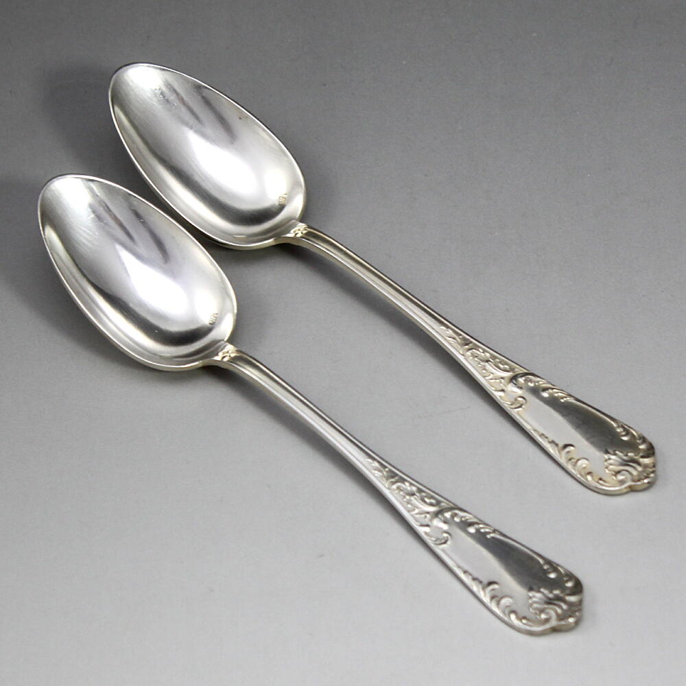 フランス製-デコラティヴなシルバースプーン2本セット - 英国