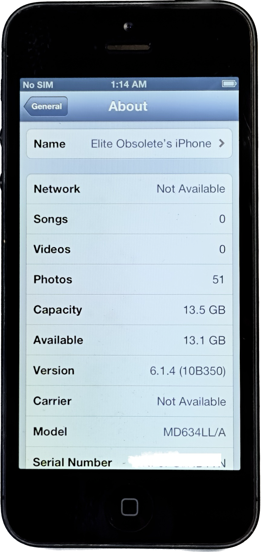 Refurbished Apple iPhone 5 16GB 32GB Slate Black Rare iOS 6.1.4