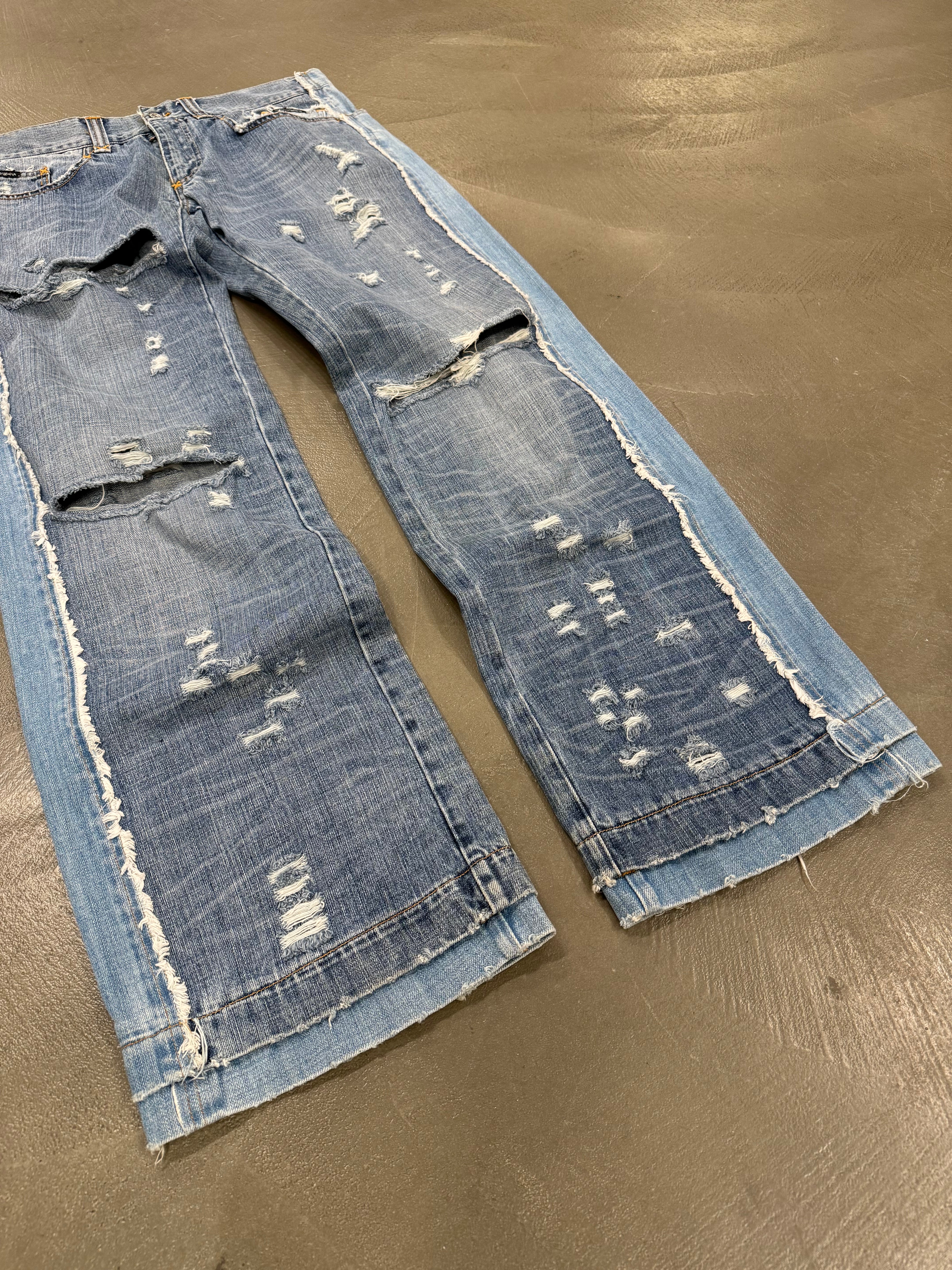 S/S2004 Dolce & Gabbana David Beckham reconstructed jeans