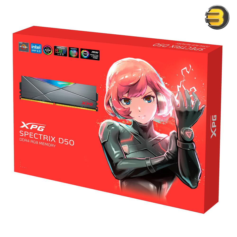 XPG SPECTRIX D50 RGB 16GB (2x8GB) DDR4 3600MHz - AX4U36008G18I-DT50