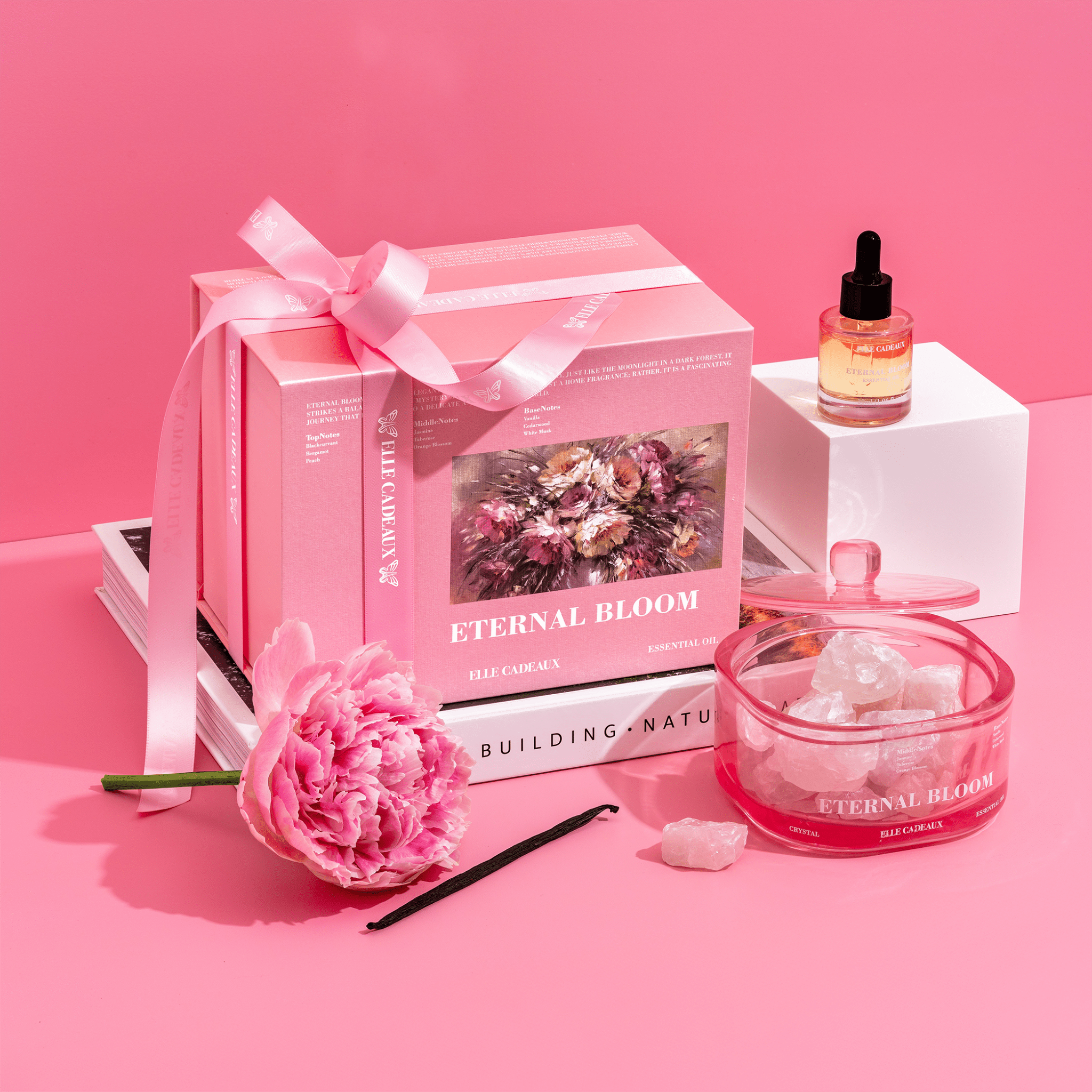 Rose & Jasmine Crystal Essential Oil Diffuser Set