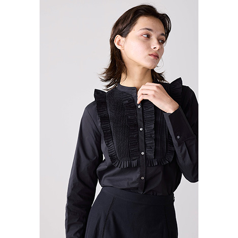 MARILYN MOON(マリリンムーン)｜レイヤードラッフルブラウス/ネイビー