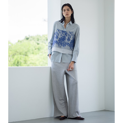 ebure(エブール)｜ジロンラムメルトン ビッグカラーミドルコート