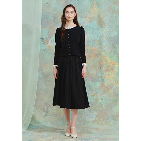 CORCOVADO(コルコバード)｜レースニットカーディガン/ホワイト の通販