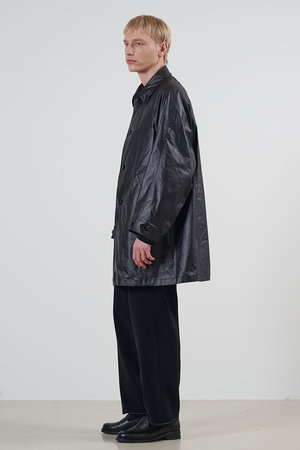 YOKE(ヨーク)｜【UNISEX】レザーライク CAR コート/ブラック の通販