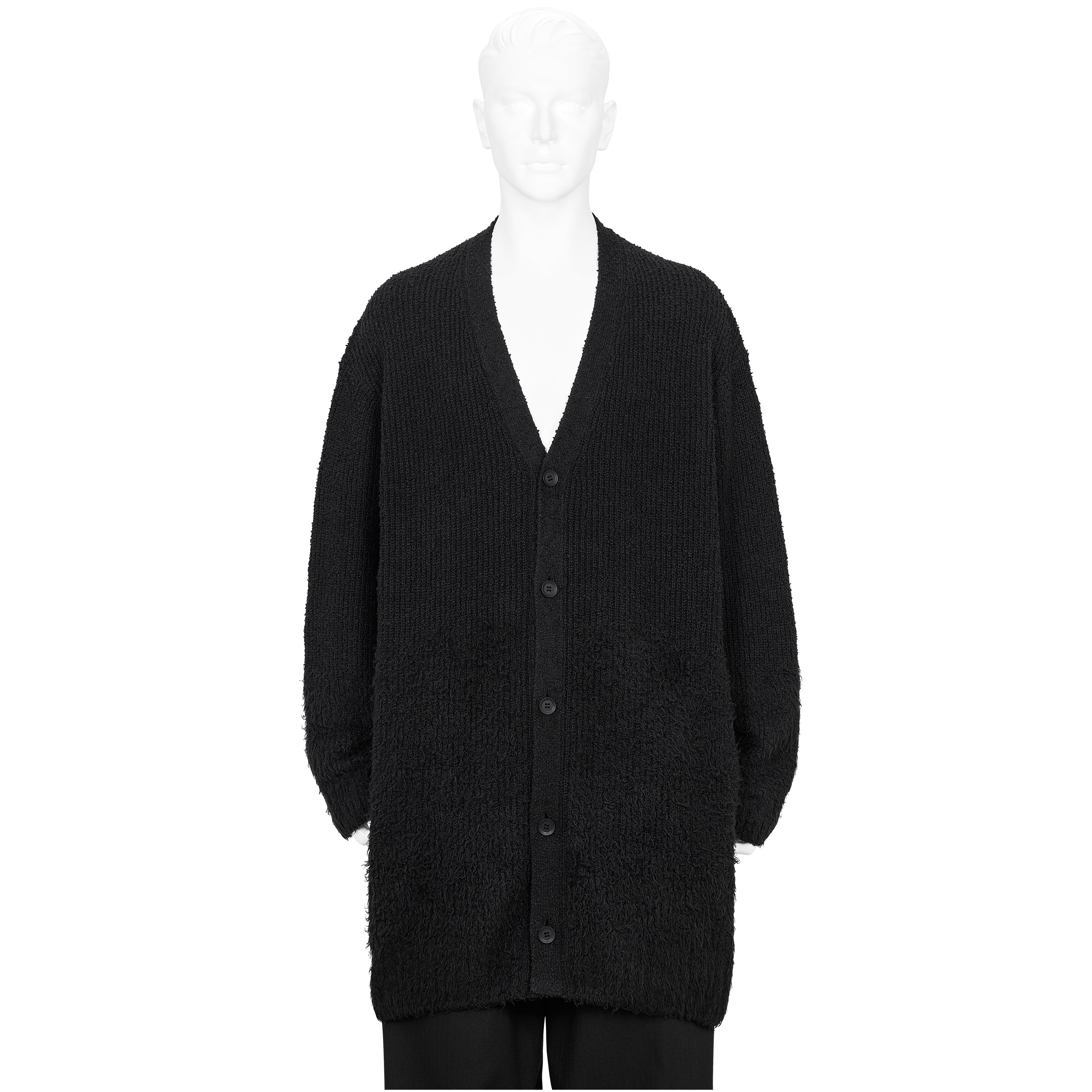 GRADATION V NECK CARDIGAN BLACK - Yohji Yamamoto POUR HOMME(ヨウジ