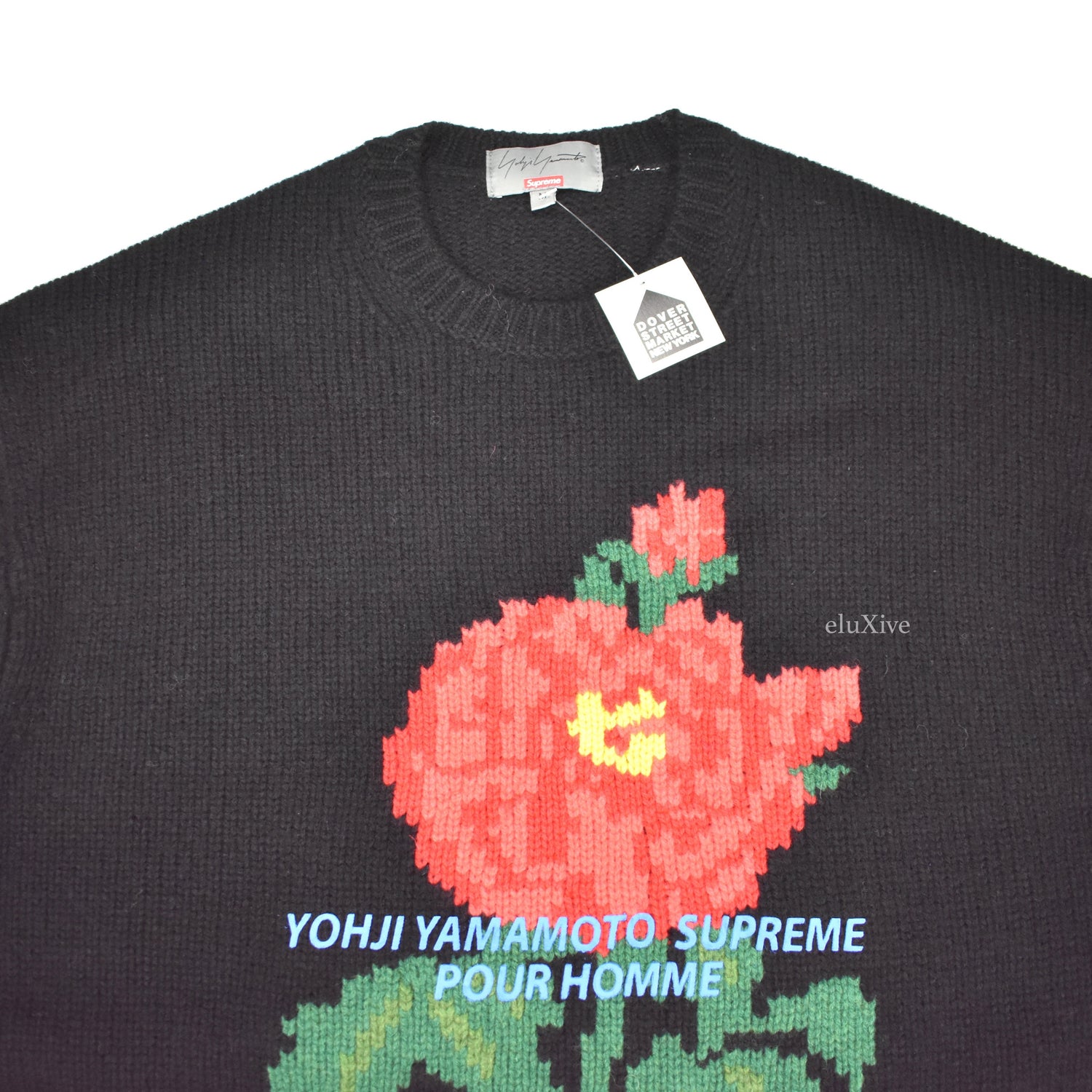 Supreme x Yohji Yamamoto - Intarsia Knit Flower Logo Sweater – eluXive