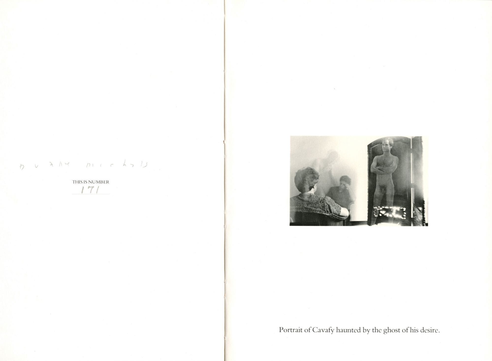 Homage to Cavafy | Duane MICHALS