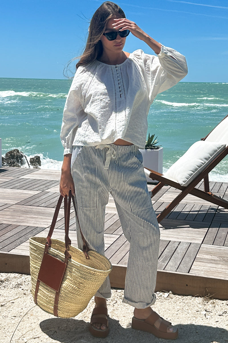 Family Cargo Pant - Indigo Stripe Organic - Emerson Fry