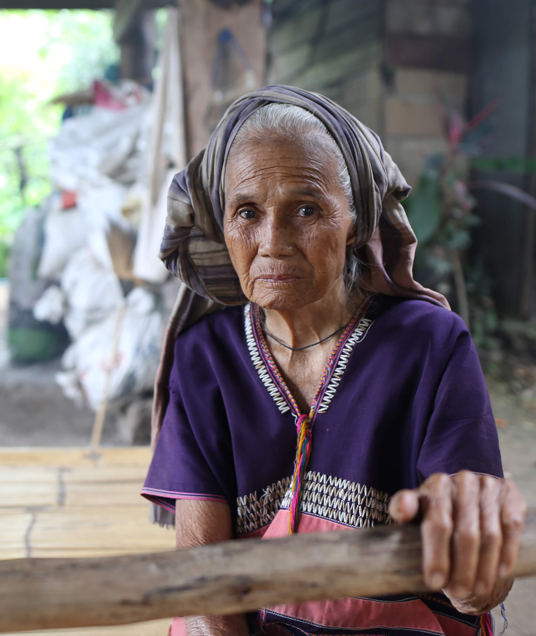 藍染めカシュクールシャツ｜えみおわす