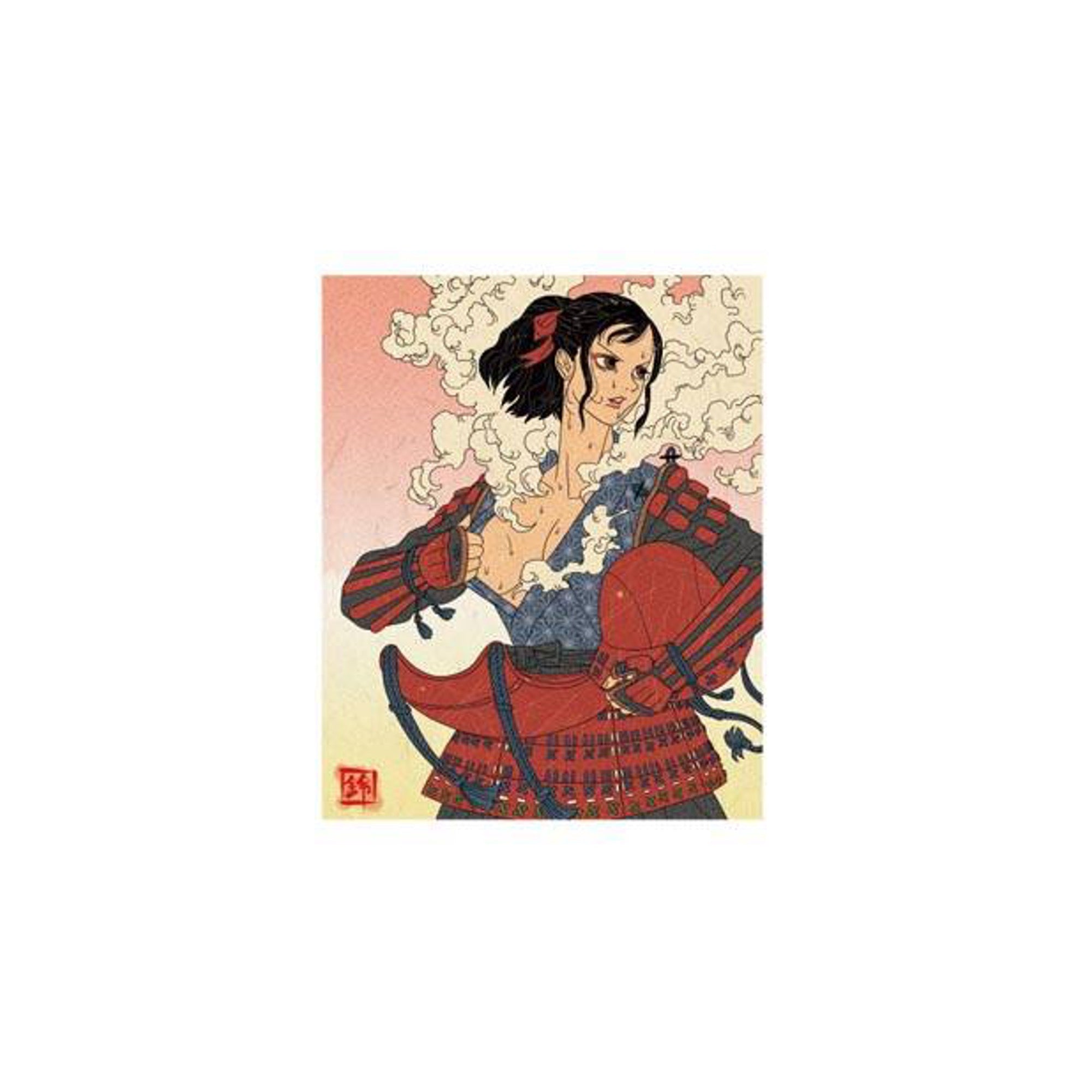 鈴木セイゴ 浮世絵風 原画 ポスター rice shortage サイン入り Seigo