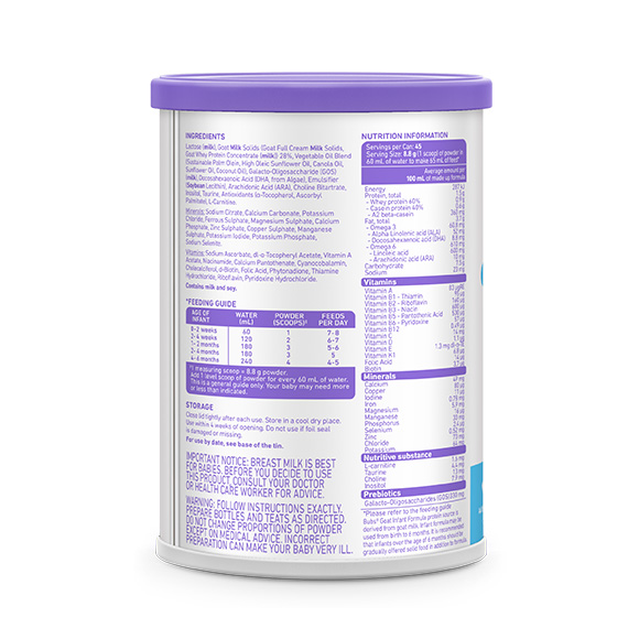 Bubs（バブズ）ヤギ・ゴートミルク ステップ1（0～6カ月）小缶 400g