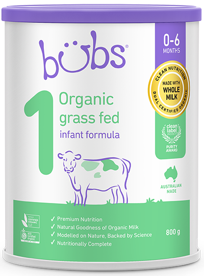 Bubs（バブズ）オーガニック粉ミルク グラスフェッド 大缶 800g 混合2