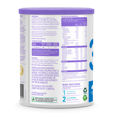 Bubs（バブズ）ヤギ・ゴートミルク ステップ3（1歳～3歳）大缶 800g