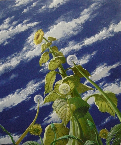 向日葵と蒲公英」 by 昇｜Artmeter｜暮らしを彩るアートが、きっと見つかる