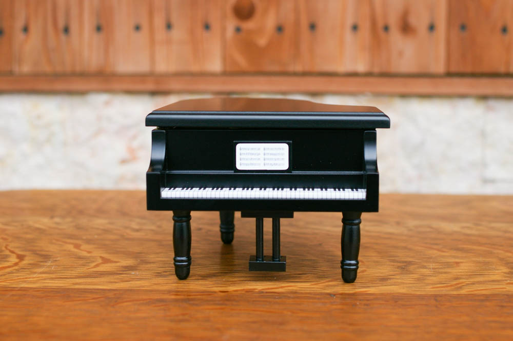 18弁オルゴール用 木製グランドピアノケース 黒M