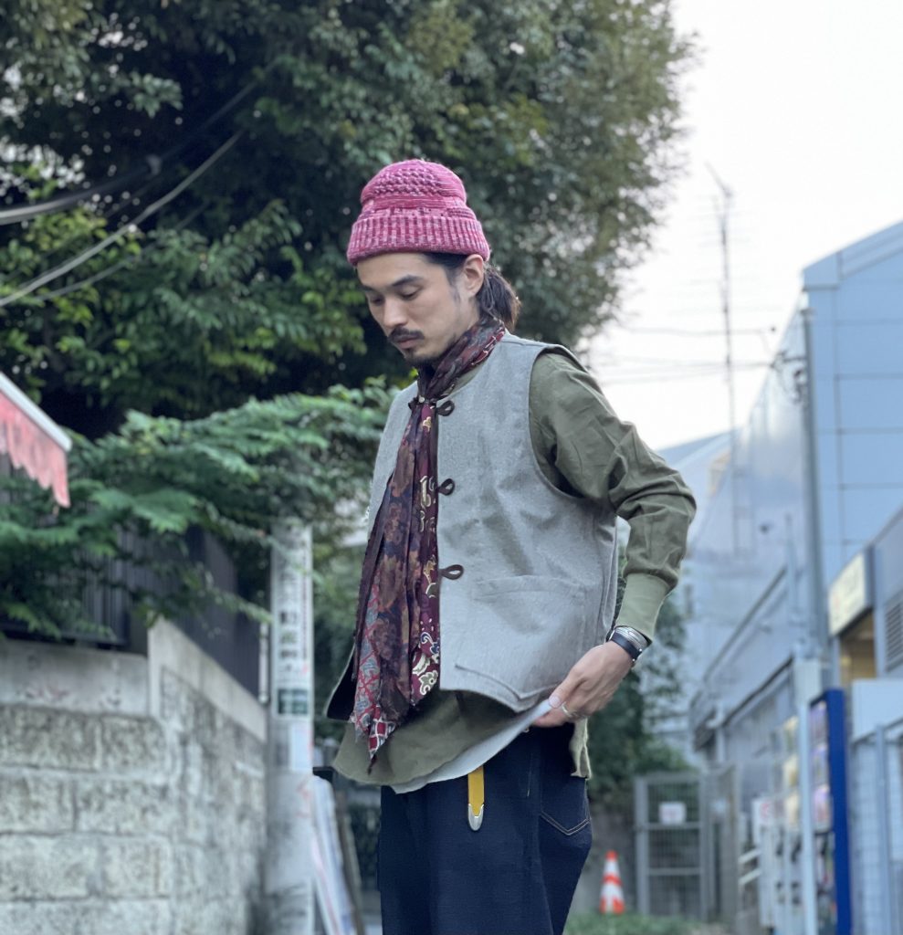 MONITALY / モニタリー 】 CINCHO VEST ( WOOL FLANNEL MELANGE BEIGE