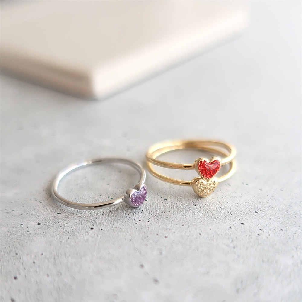 R-394) ハートモチーフリング | ビーズ・パーツなどのハンドメイド