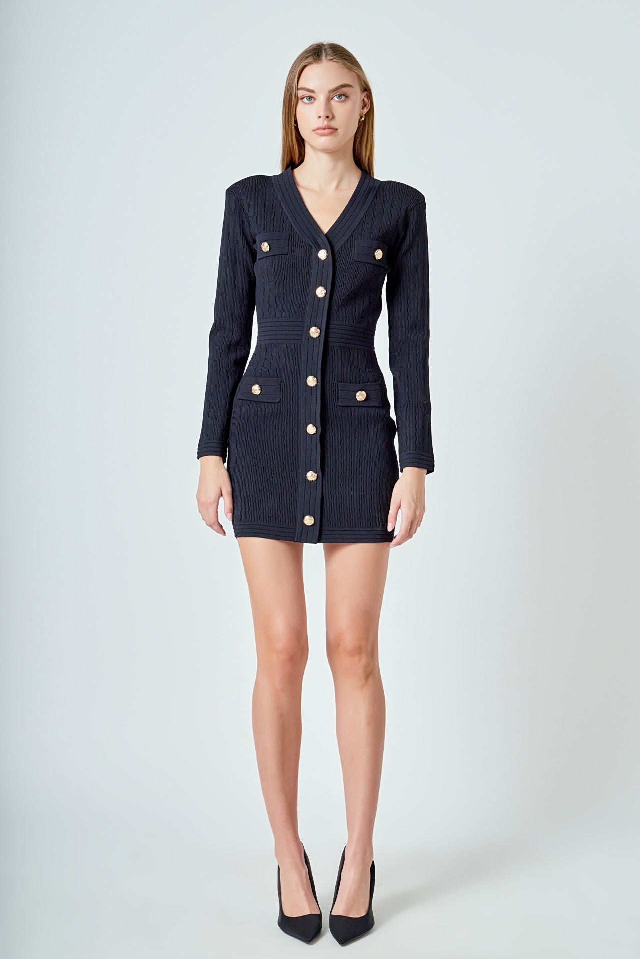 Long-Sleeve Knit Mini Dress – Endless Rose