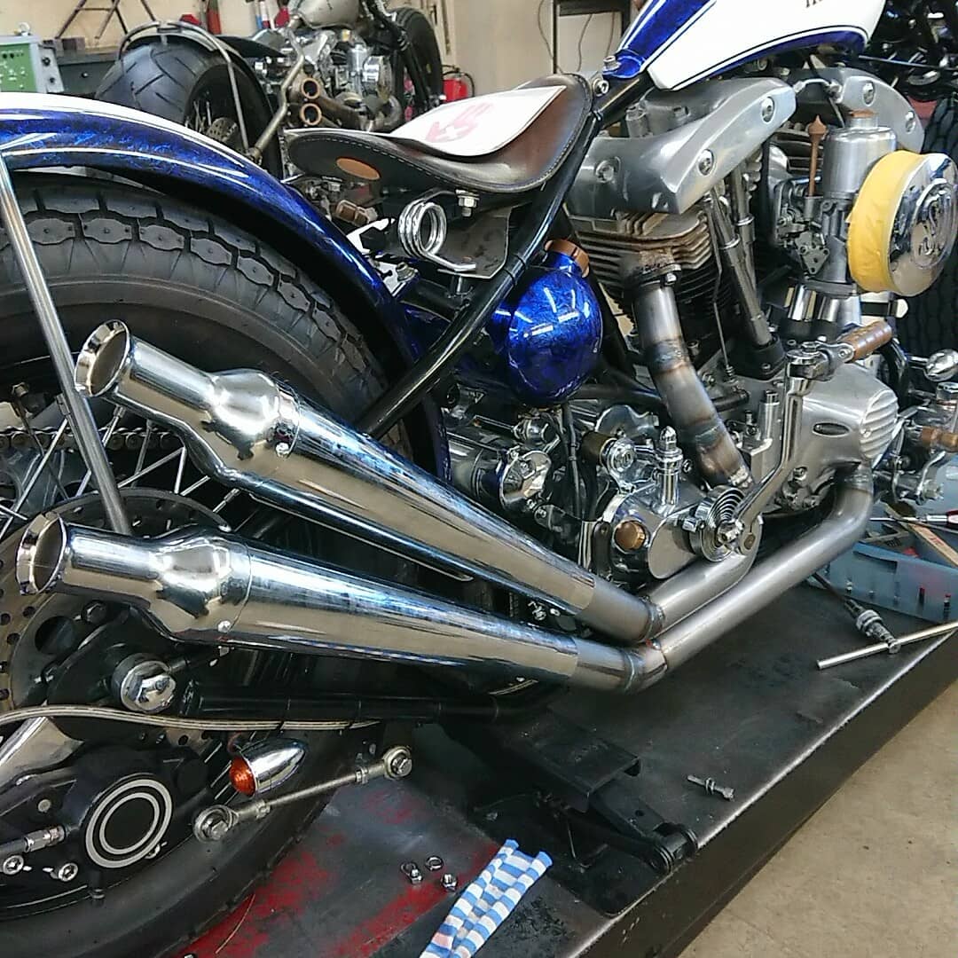 ハーレー ショベル アップスイープマフラー リジット ハーレー