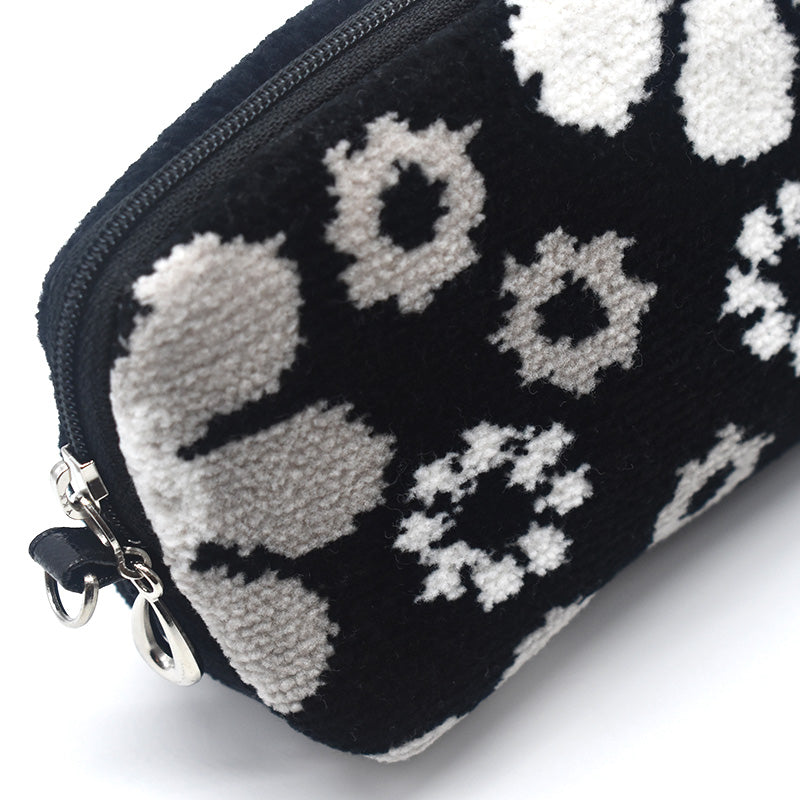 日本製 内藤ルネ コラボ モノトーンフラワー シェニール織 レトロ柄 花