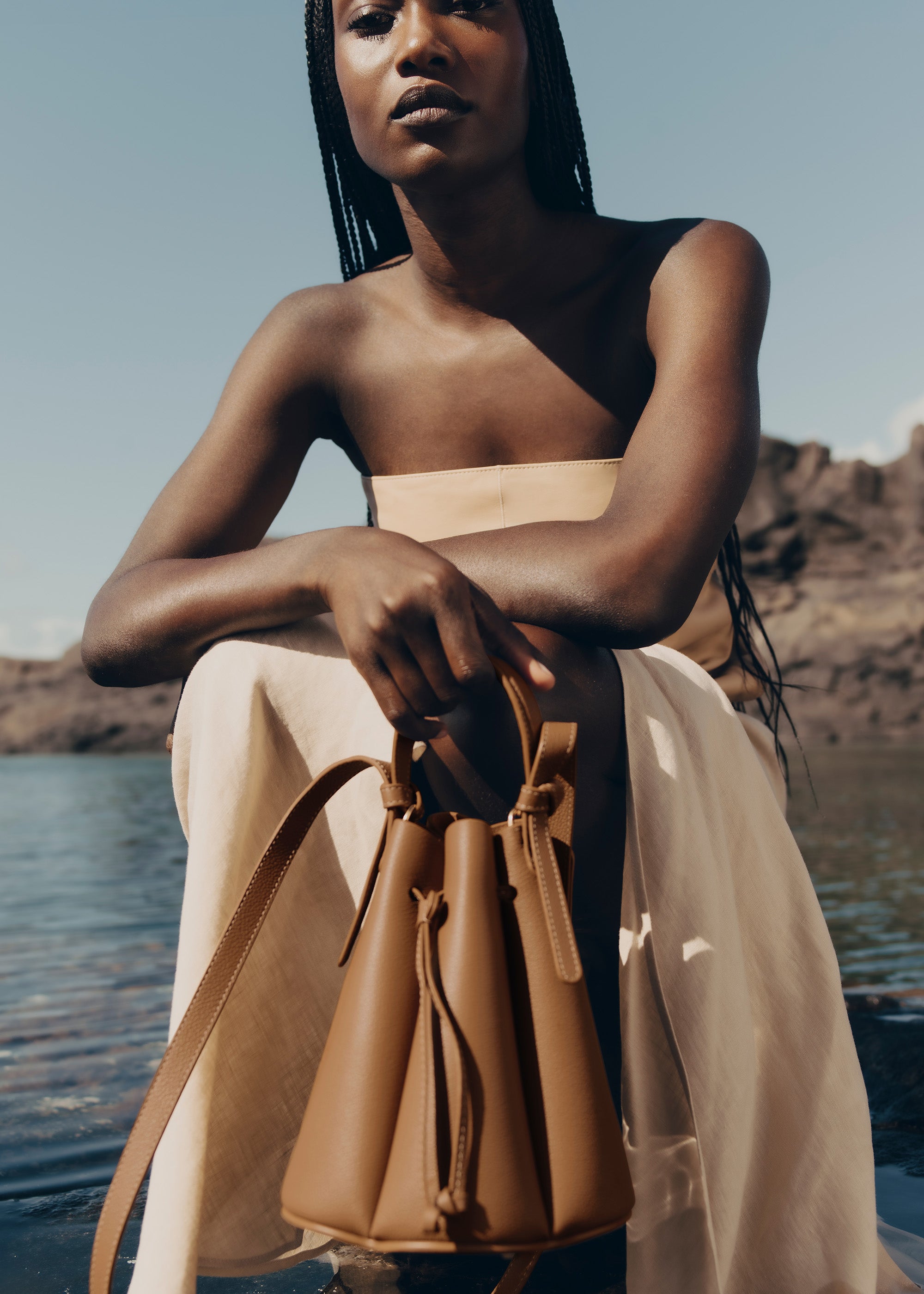 Polène | Bag - Numéro Huit Mini - Textured Camel