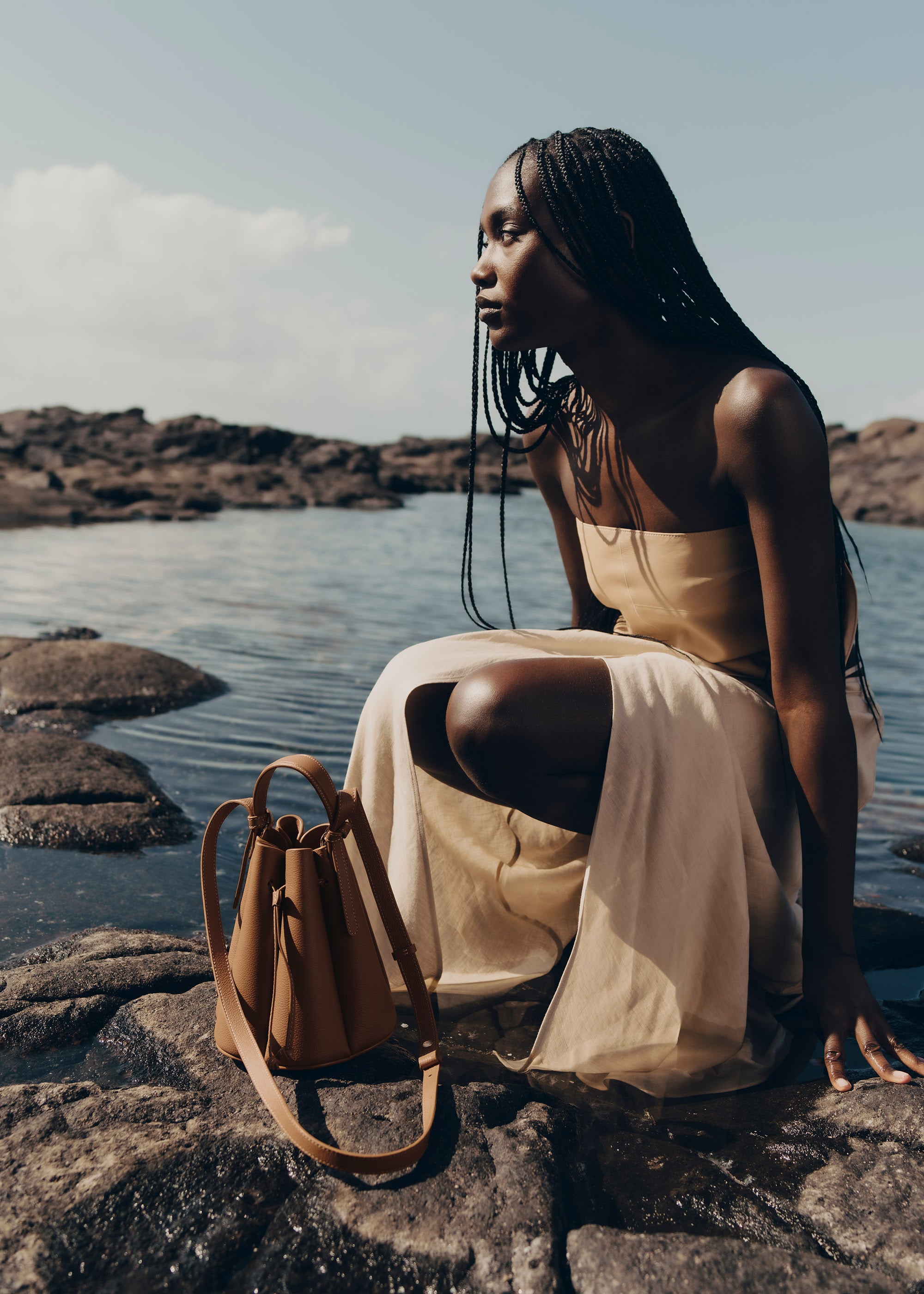 Polène | Bag - Numéro Huit Mini - Textured Camel