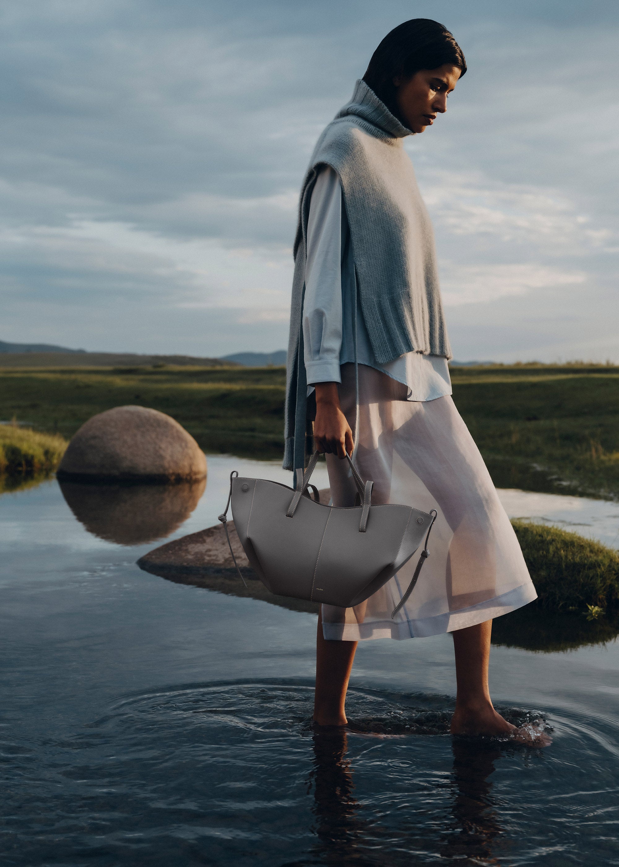 Polène | Bag - Cyme Mini - Textured Stone