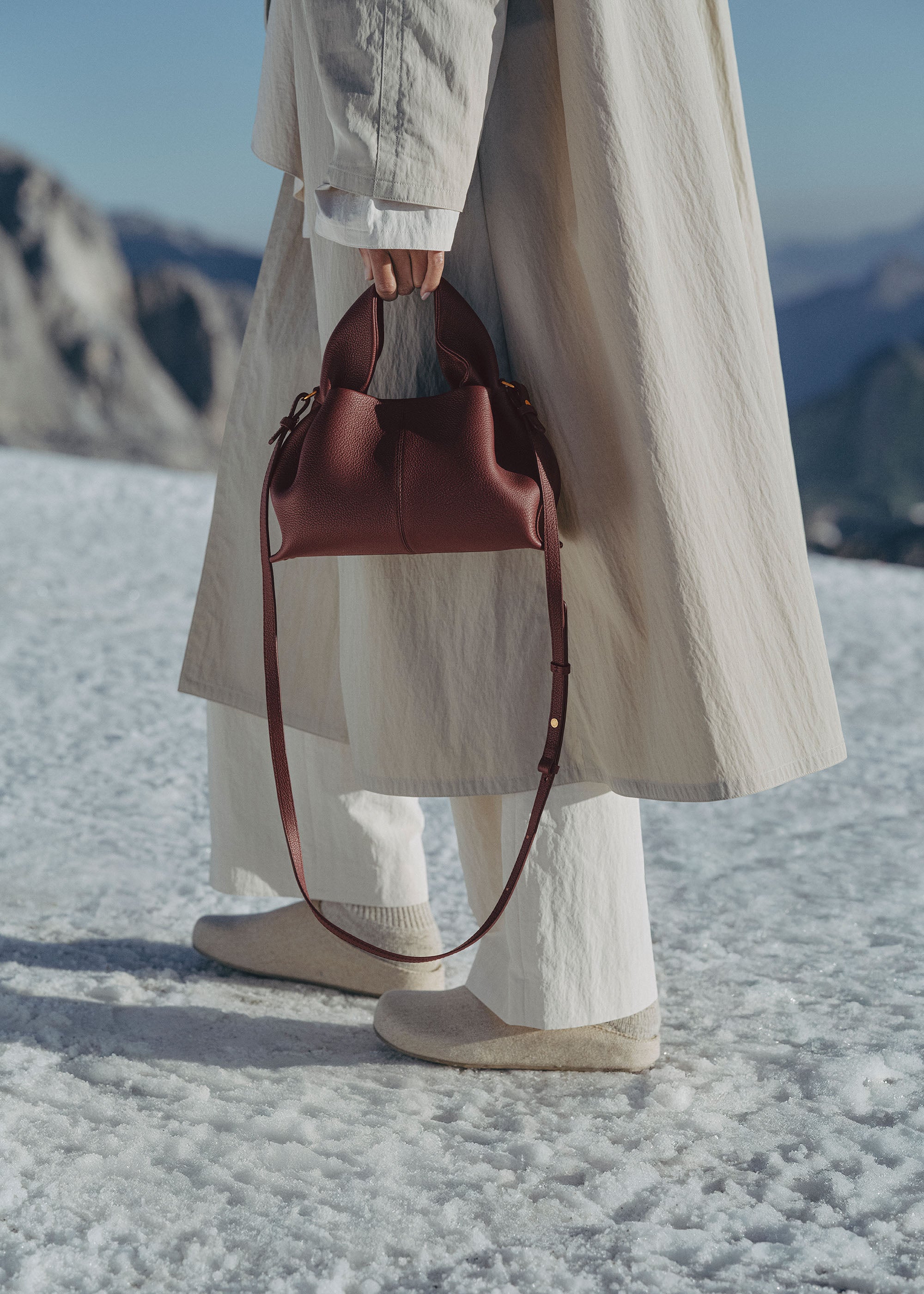 Polène | Bag - Numéro Neuf Mini - Textured Black Cherry