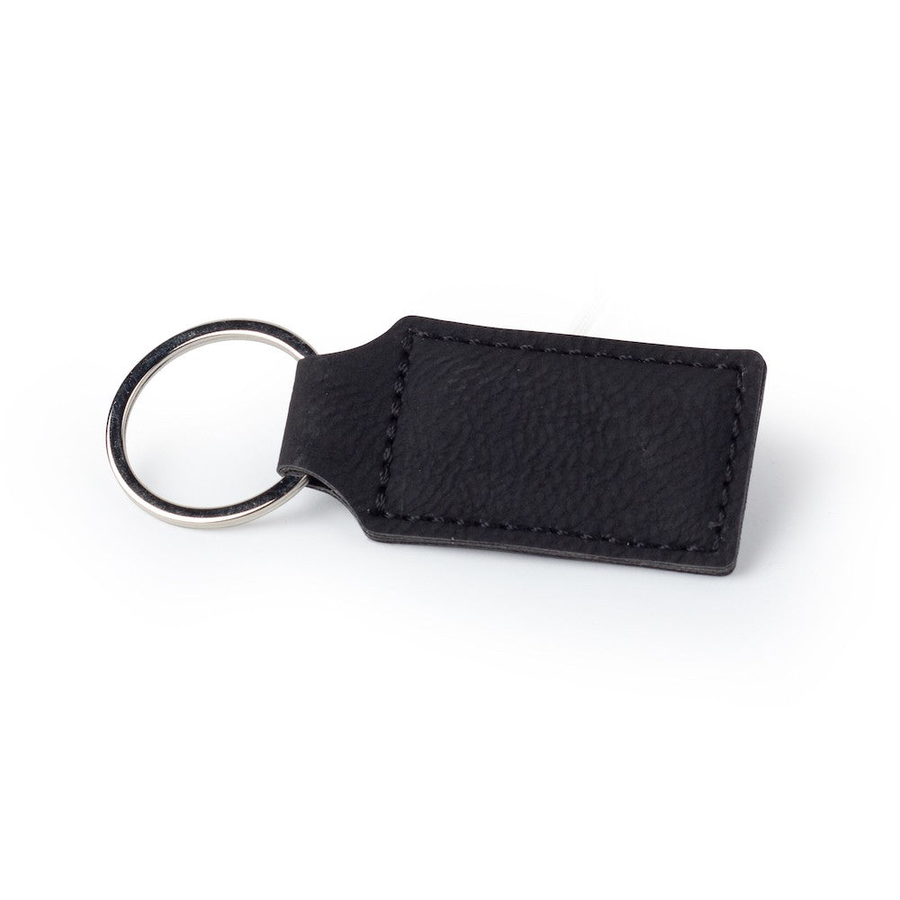 Leather Key Chain- Chestnut or Black – Engraving Reimagined