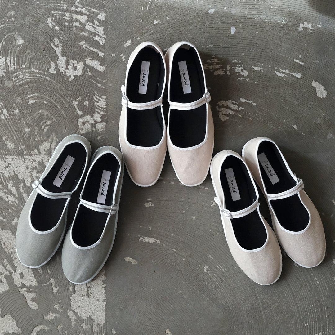 リネンで軽やか、伊職人がつくるストラップシューズ – Envelope