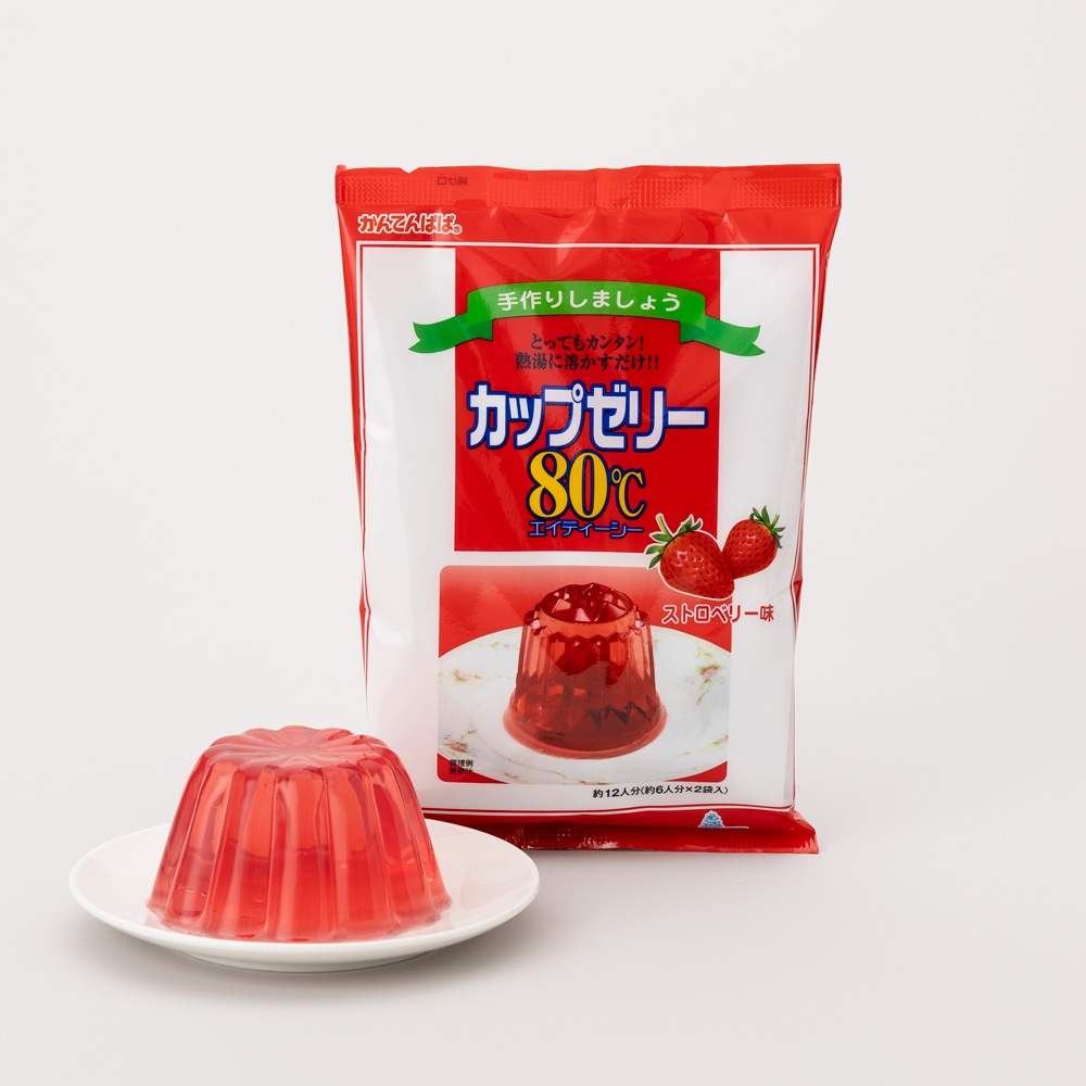 寒天の専門店】カップゼリー80℃ ストロベリー味(2袋入): スイーツ_