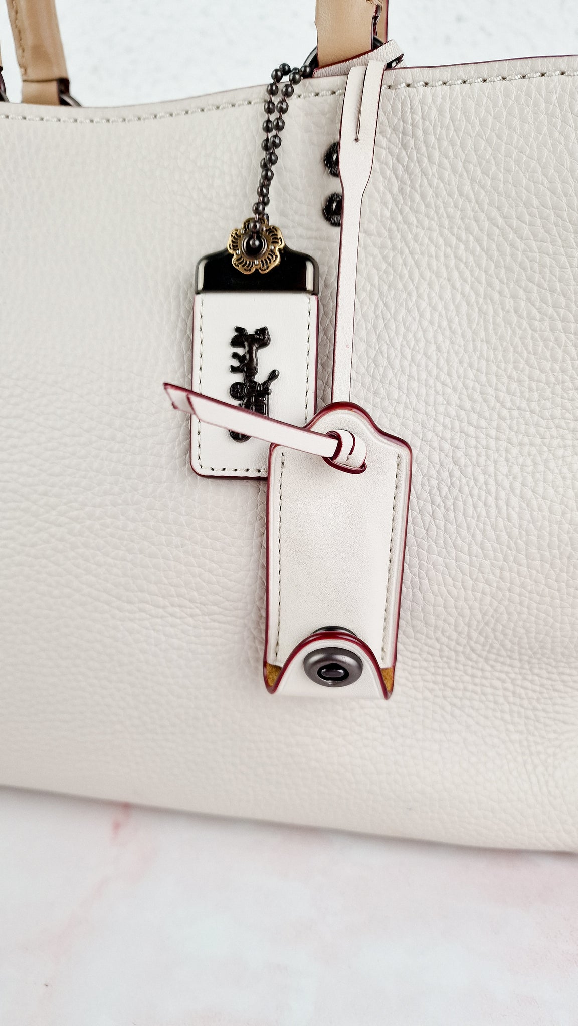 Coach 1941 Rogue 31 in Chalk White Pebble Leather with Border