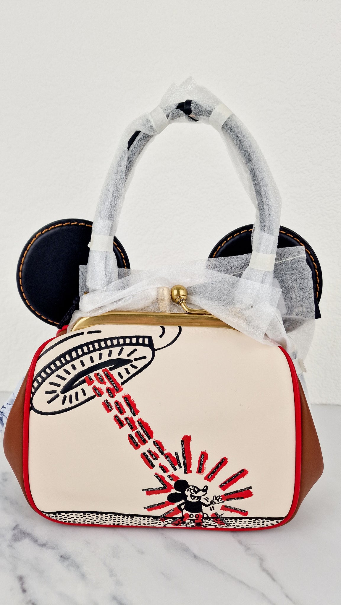 Disney x Coach x Keith Haring Mickey Mouse Kisslock Bag in Smooth