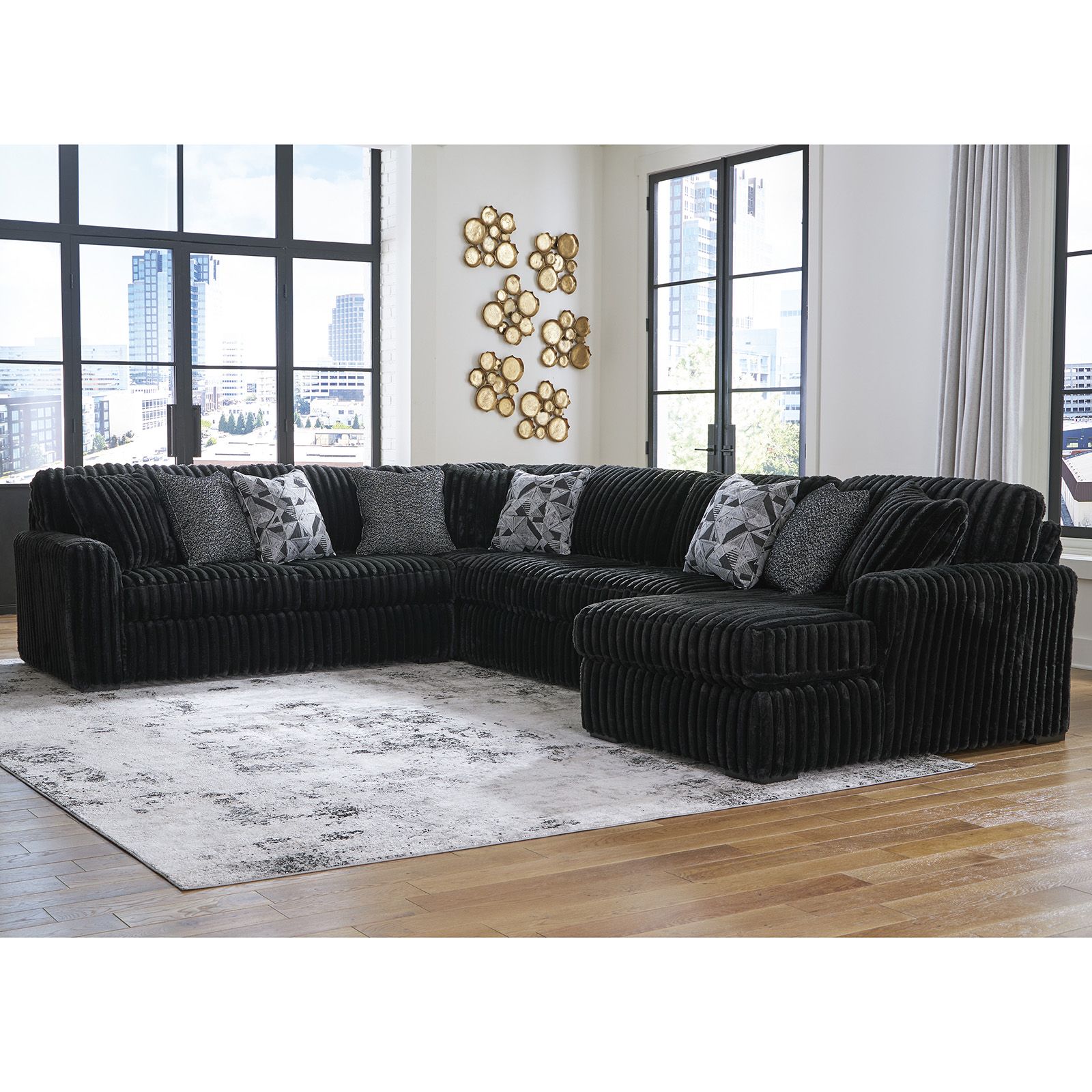 Midnight Madness Onyx 4-Piece Sectional