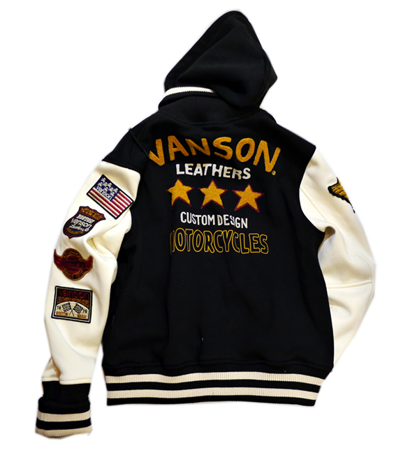 VANSON (バンソン） ボンディング スタジャン NVSZ-803 ブラック／オフ